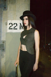 DENIM BUTTON OVER VEST